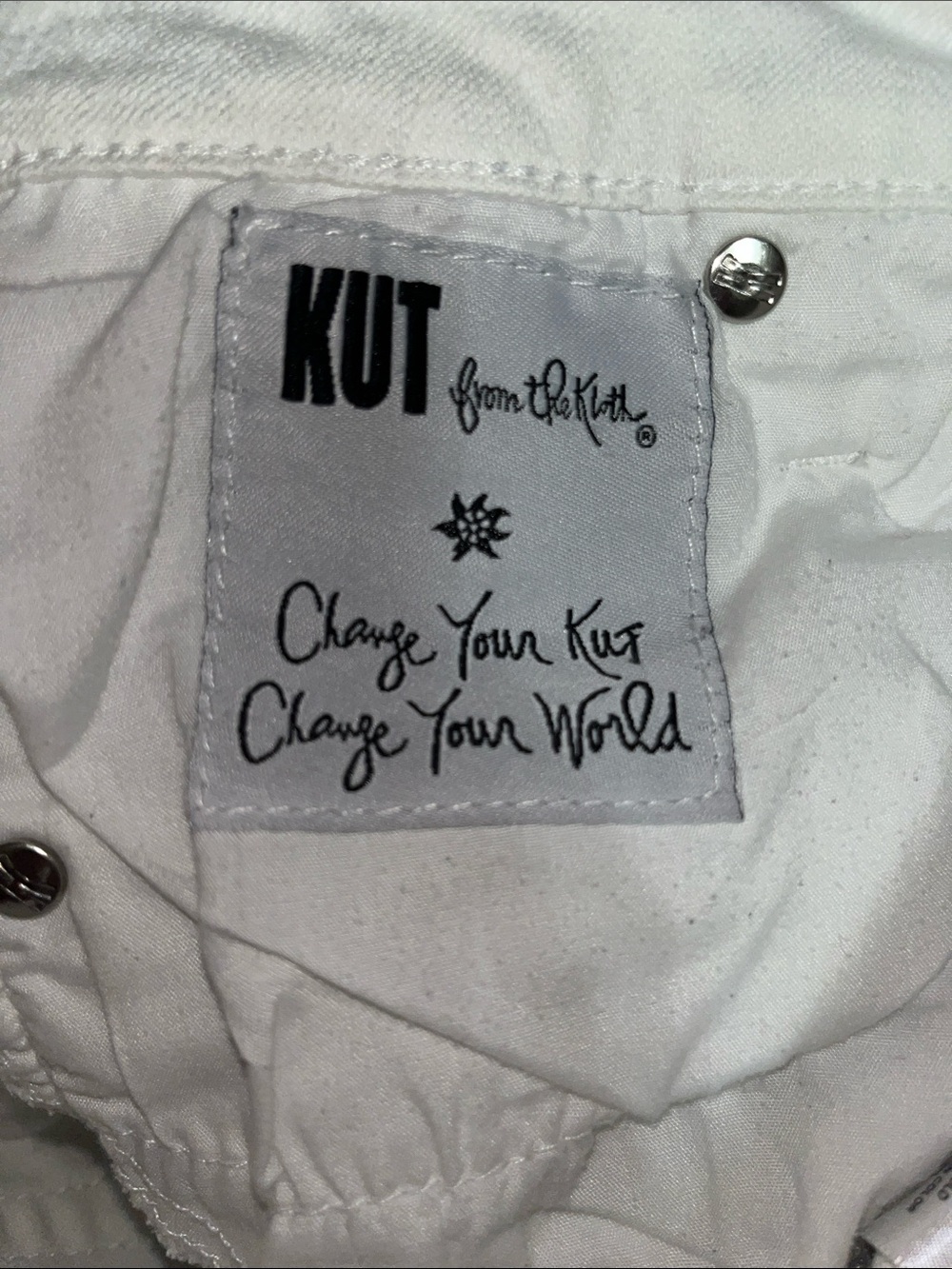 Kut By The Kloth Classic White Denim Jean Shorts Size 6 - Picture 6 of 10